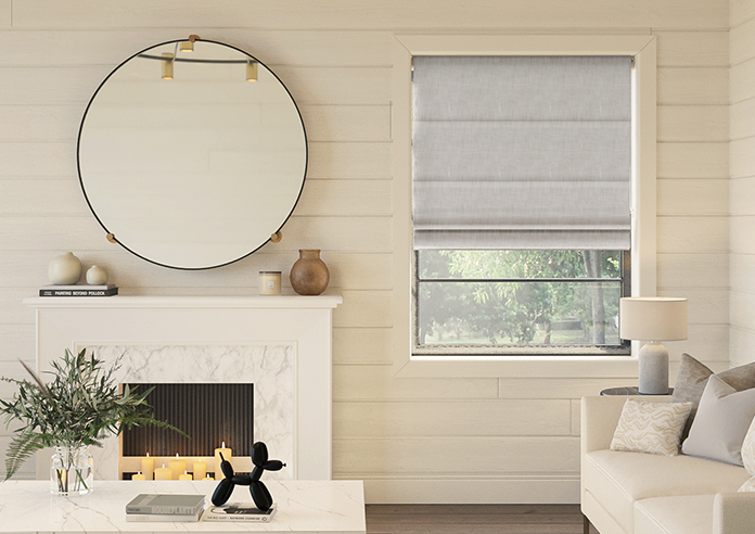 Foxford, Angora Grey - Motorised Roman Blind - Image 3